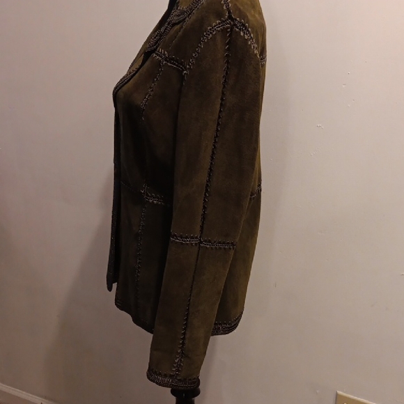 Vintage Leather Embroidered Jacket - Picture 3 of 10